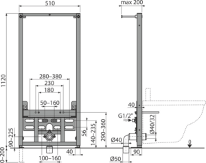 Cadru încastrat pt bideu - AlcaPlast