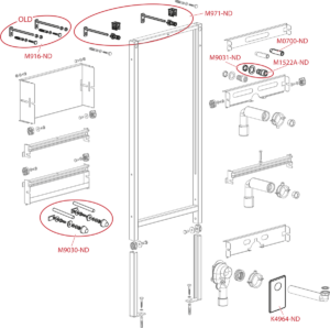 Cadru încastrat pentru lavoar H1120 mm cu set fixare - Alca