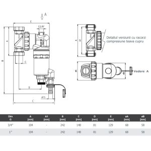 Filtru magnetic BRM desen tehnic